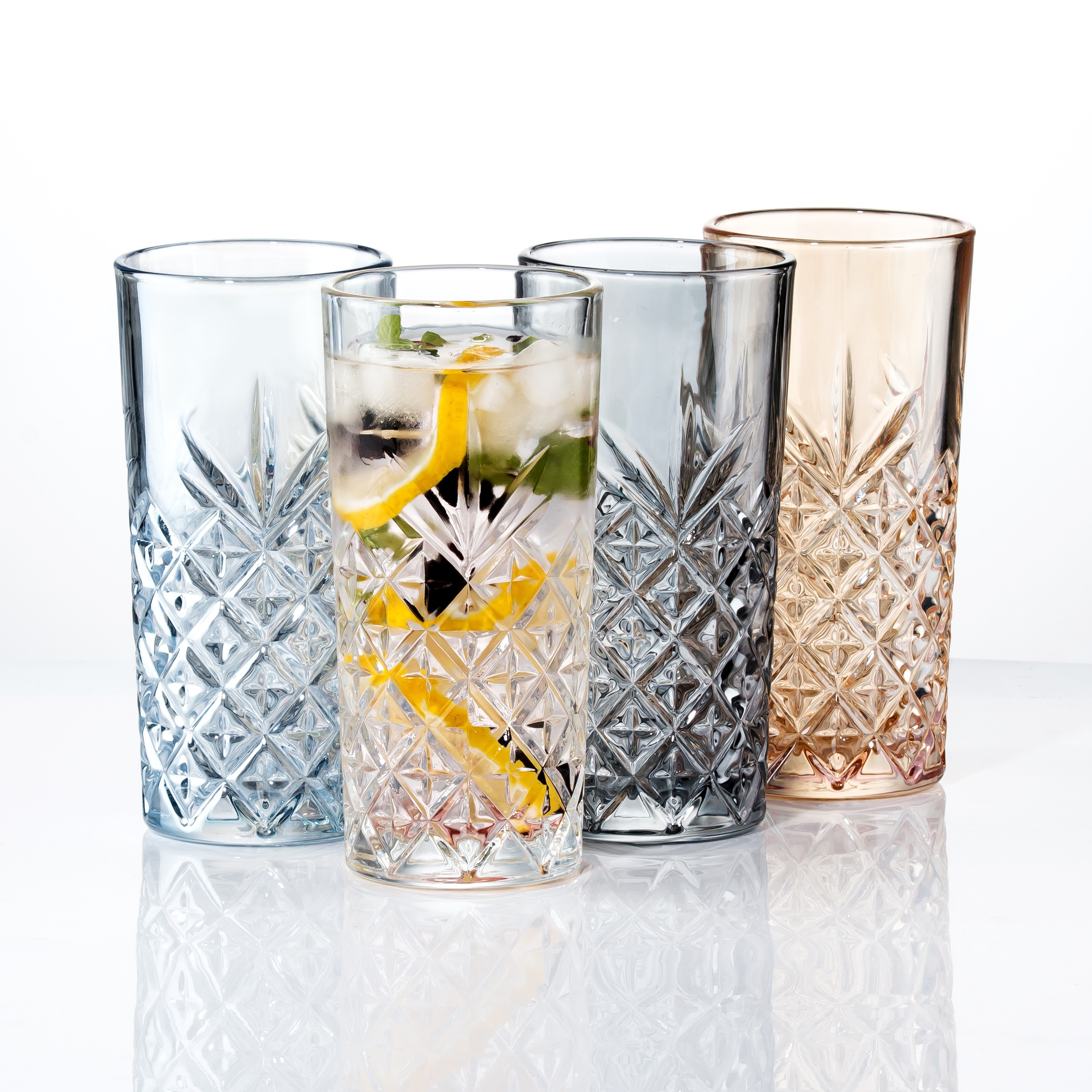 Clear glass cups and tumblers gift collection